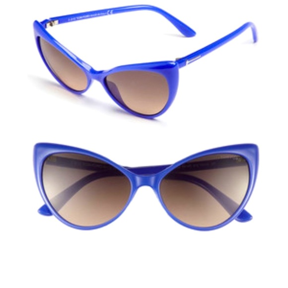 TOM FORD Blue Cat Eye Injected Sunglasses - Picture 3 of 8